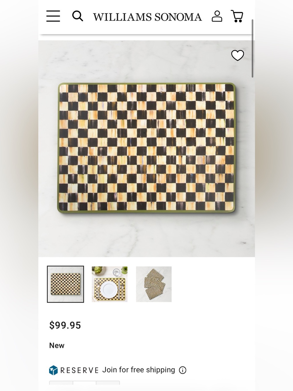 🗽 Mackenzie-Childs Courtly Check Placemats, Set of 4